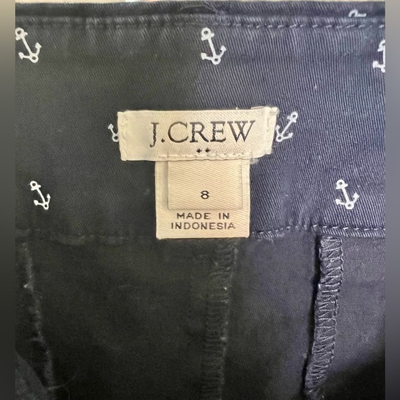 J Crew nautical Navy blue anchor cotton preppy Bermuda shorts. Size 8 - Picture 6 of 7